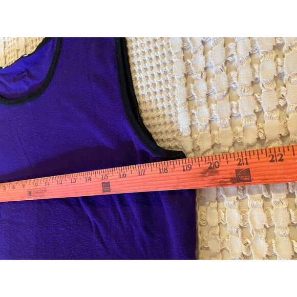 Women’s  Sweater Deep Purple & Black Lightweight Sleeveless Dressy Rounded Neck - Picture 5 of 10